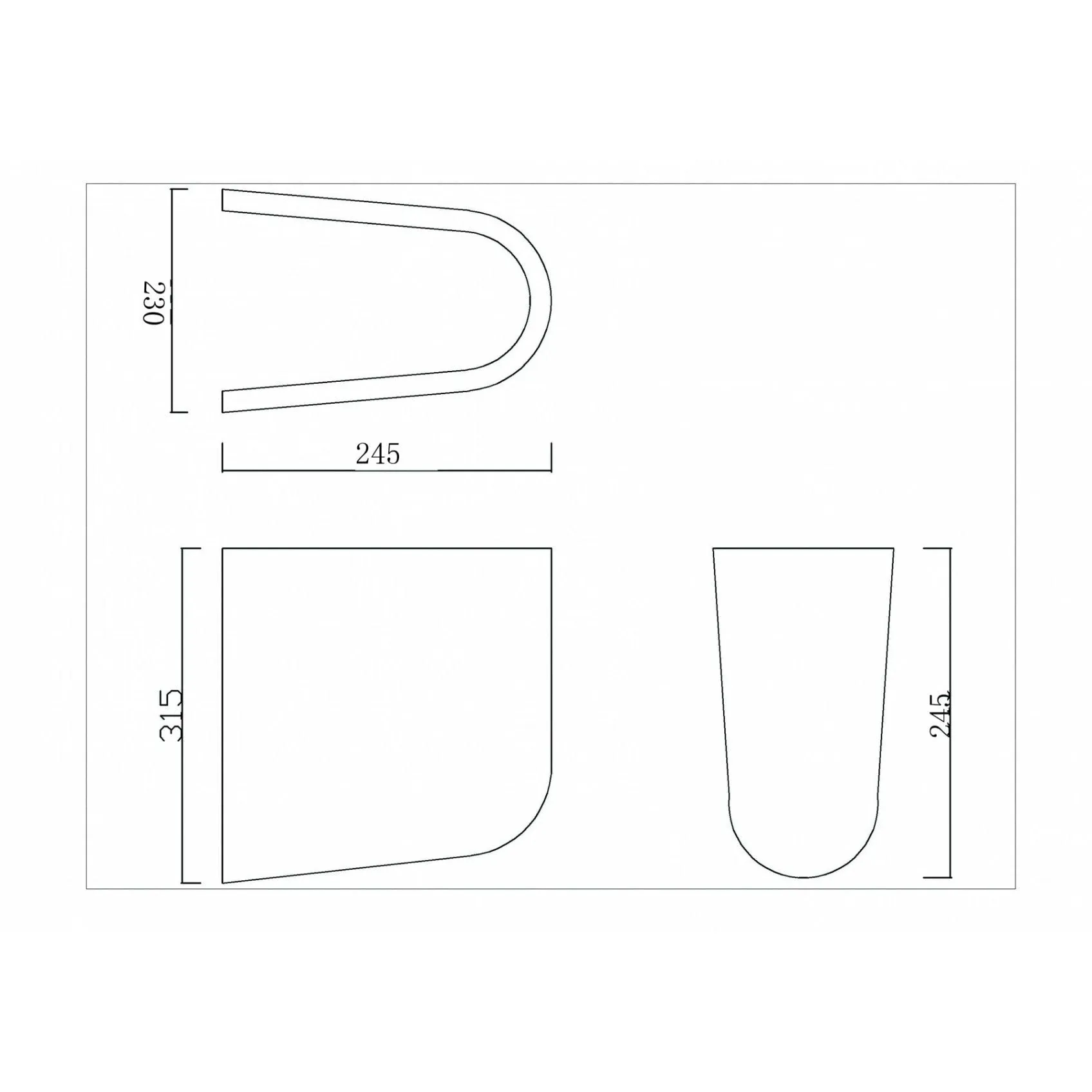 Frontline White Modo 550mm Semi-Pedestal Basin