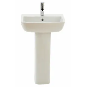 Frontline White Series 600 Full Pedestal Basin - 1 Tap Hole