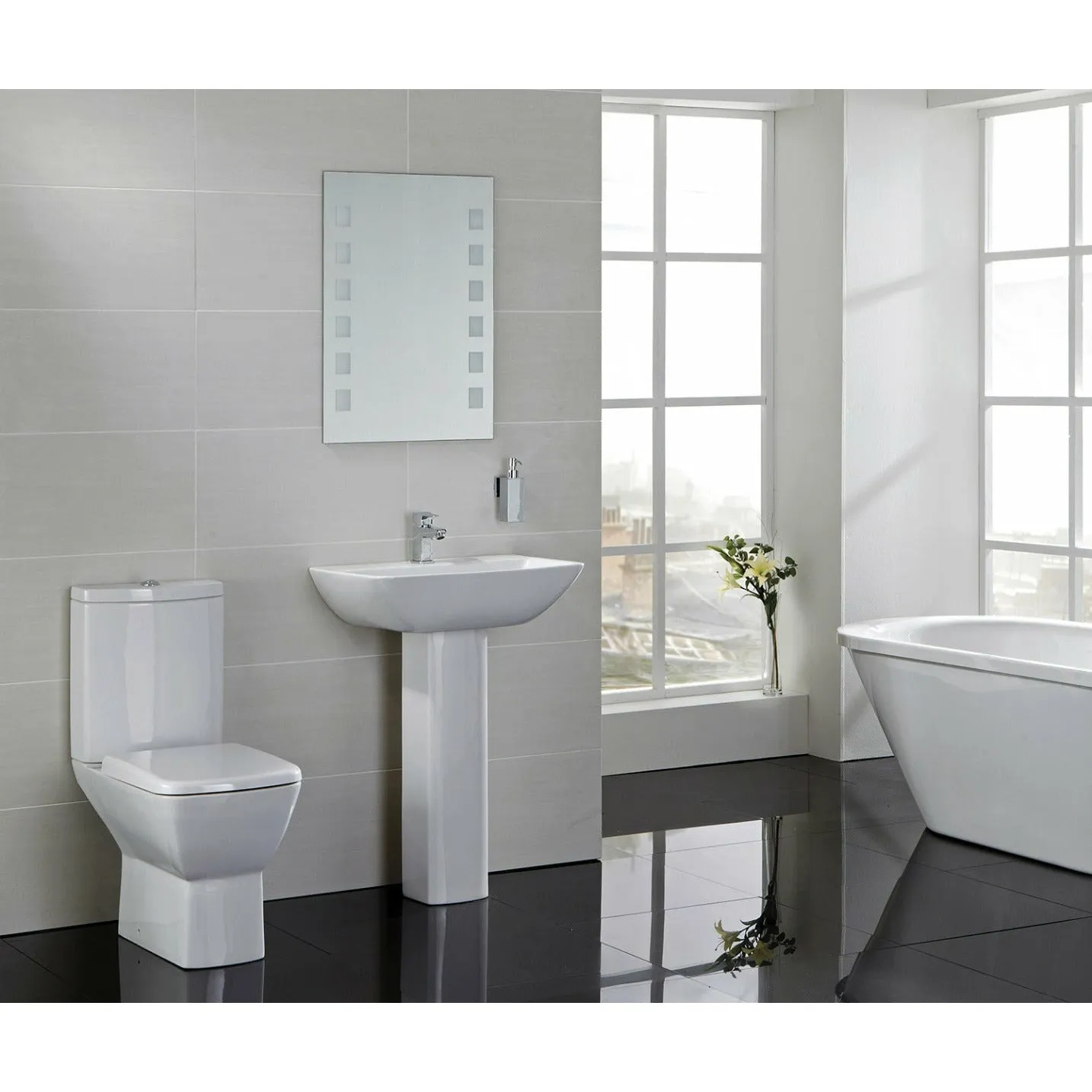 Frontline White Summit 600mm Full Pedestal Basin