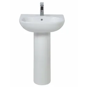 Frontline White Tonique 550mm Full Pedestal Basin