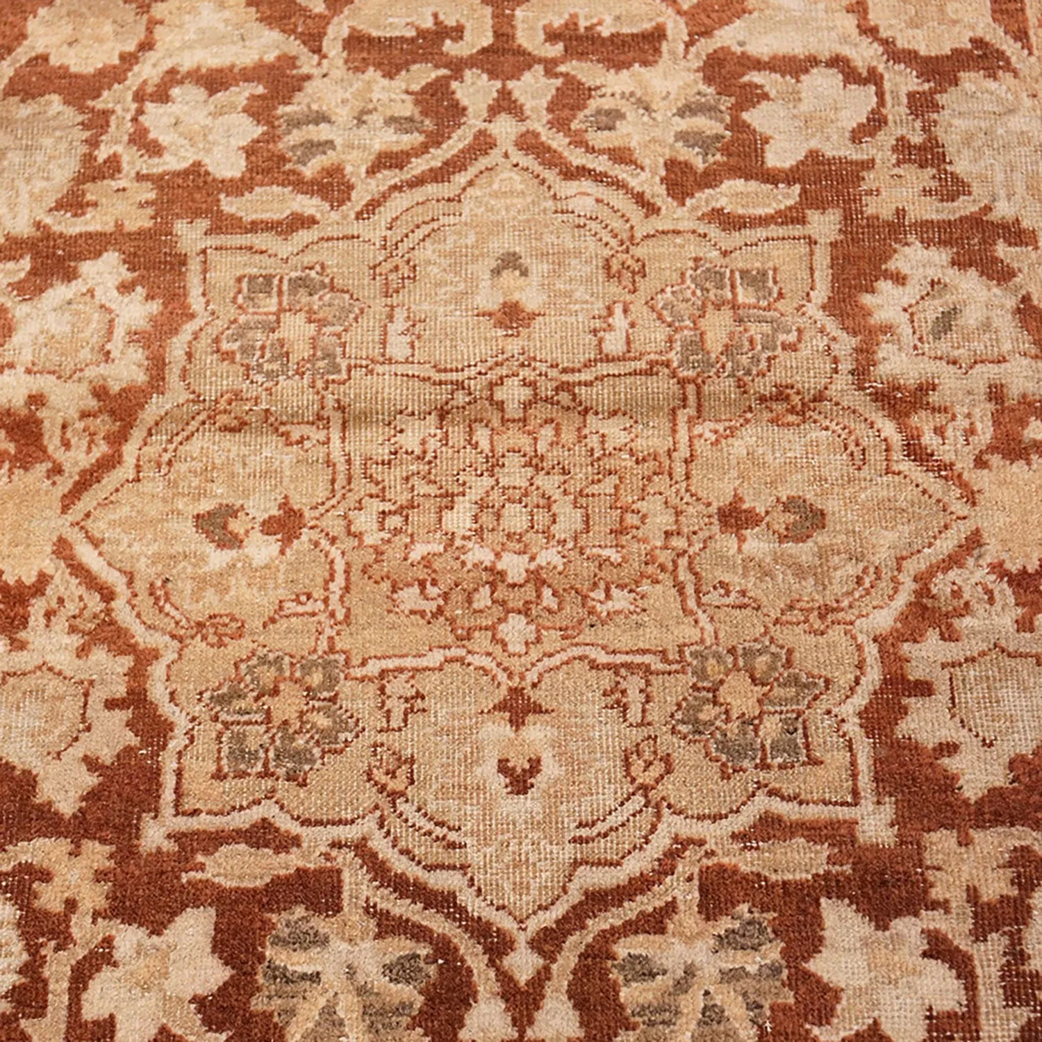 Gold Antique Indian Amritsar Rug - 4'0" x 7'2"