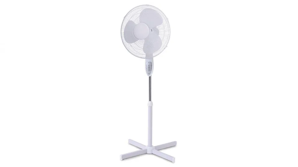 Goldair White 40cm /60W Pedestal Floor Fan with Remote/  3 Speeds Setting