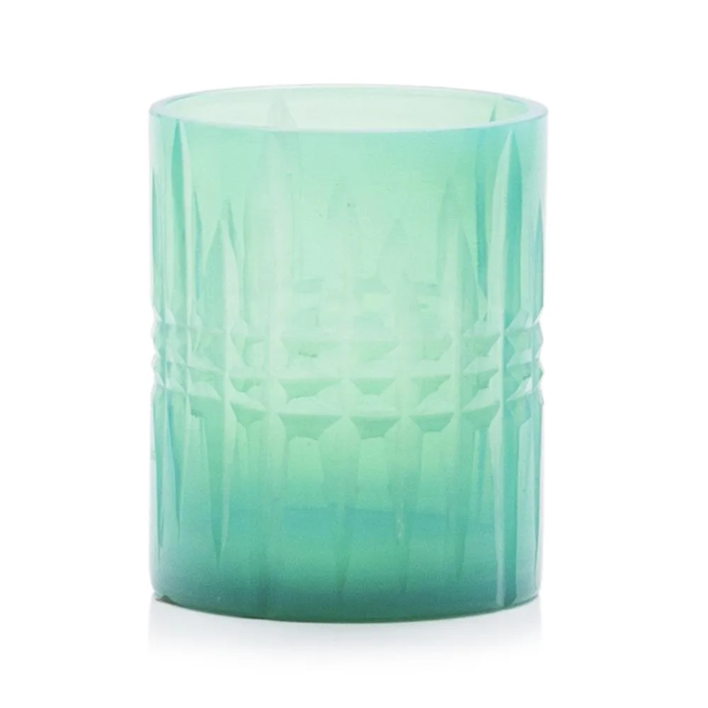 Green Aqua Glass Tea Lights (A D)