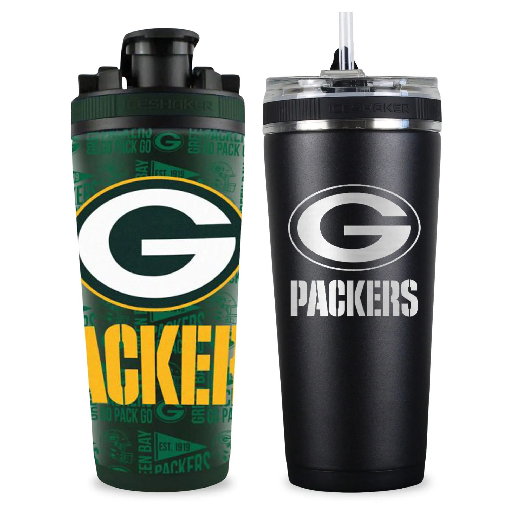 Green Bay Packers 4D Shaker & Flex Bottle Bundle