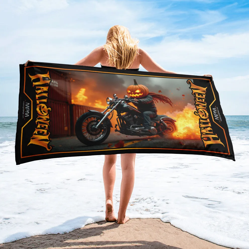 Halloween Special: Spooky Style Motorcycle Beach Towel – Limited Edition!