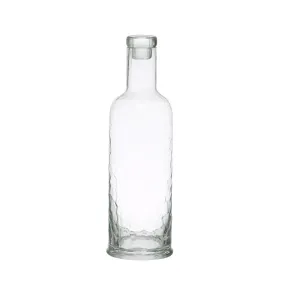 HAMMERED GLASS STOPPER CLEAR CARAFE 32 OZ