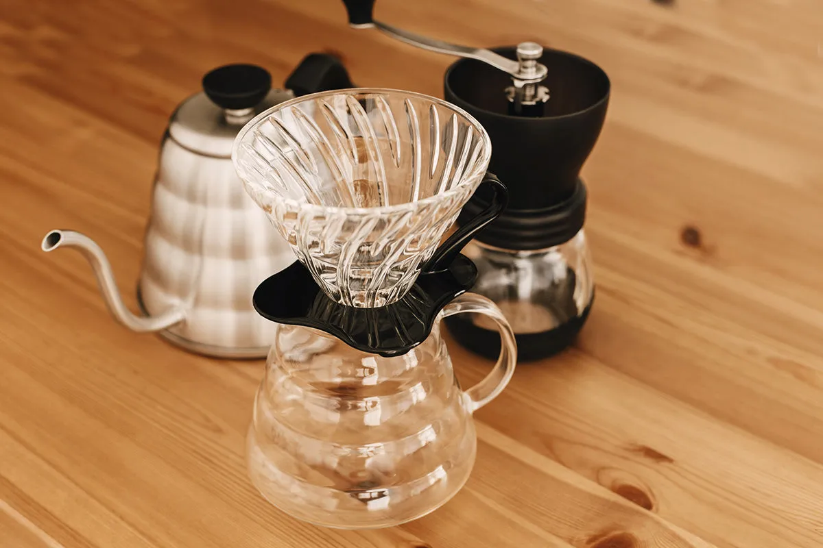 Hario V60 Glass Coffee Dripper Black Size 02