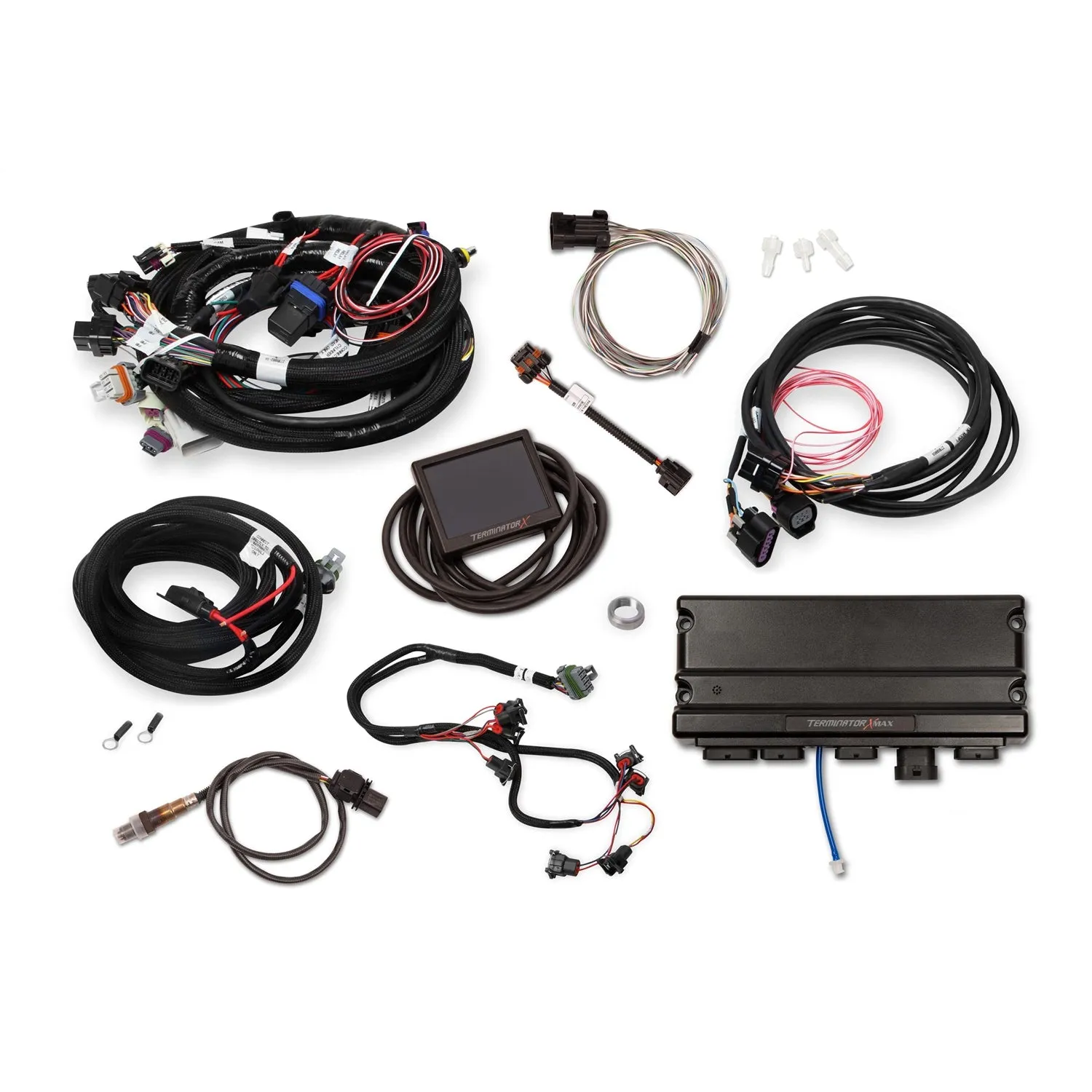 Holley EFI Terminator X Max Engine Control Module - 3.5 in Touchscreen - Wiring Harness - Drive By Wire - 24x Reluctor Wheel - GM LS-Series