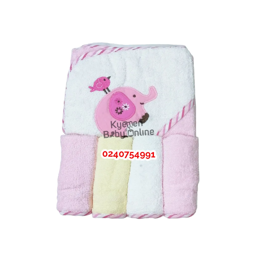 Hooded Towel With 4 Mouth Towels