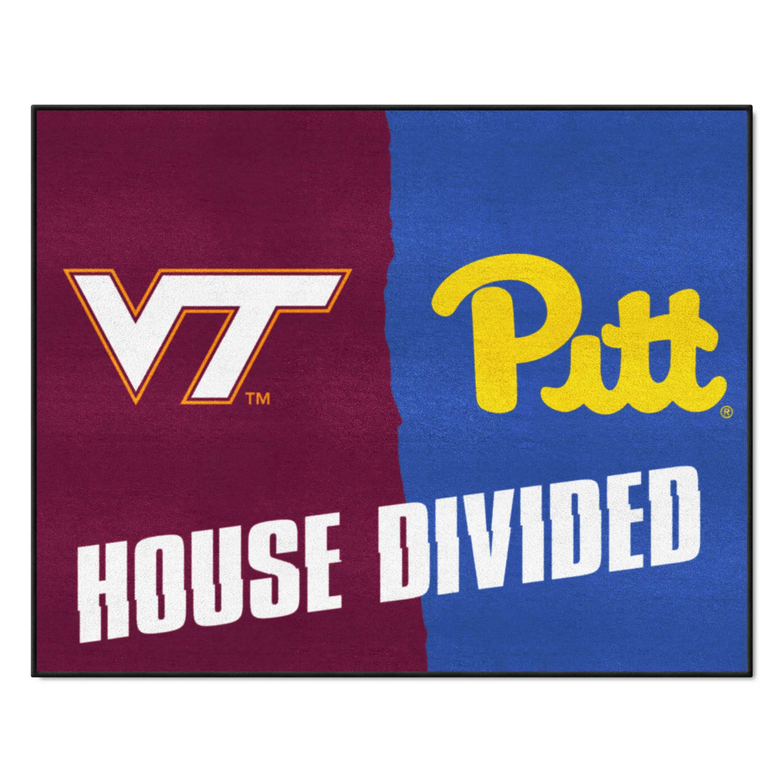 House Divided - Virginia Tech / Pittsburg House Divided House Divided Rug - 34 in. x 42.5 in.