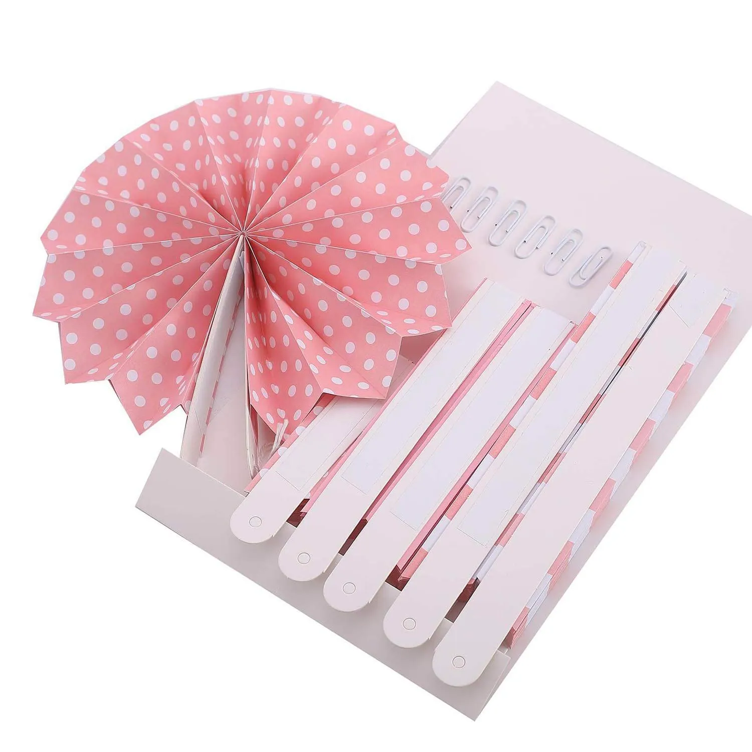 Ice Cream Party Supplies and Table Decorations (Pink Paper Fan Hanging Decorations (6 Piece Set))