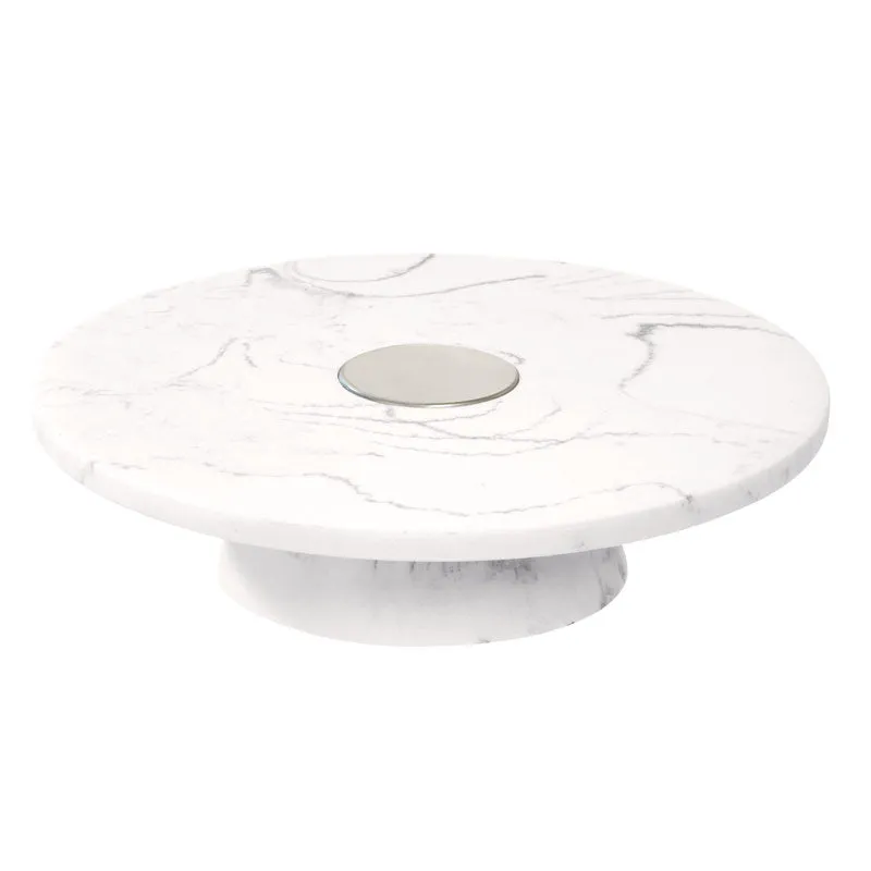 iDesign Dakota Vanity Tray in White Marble and Satin