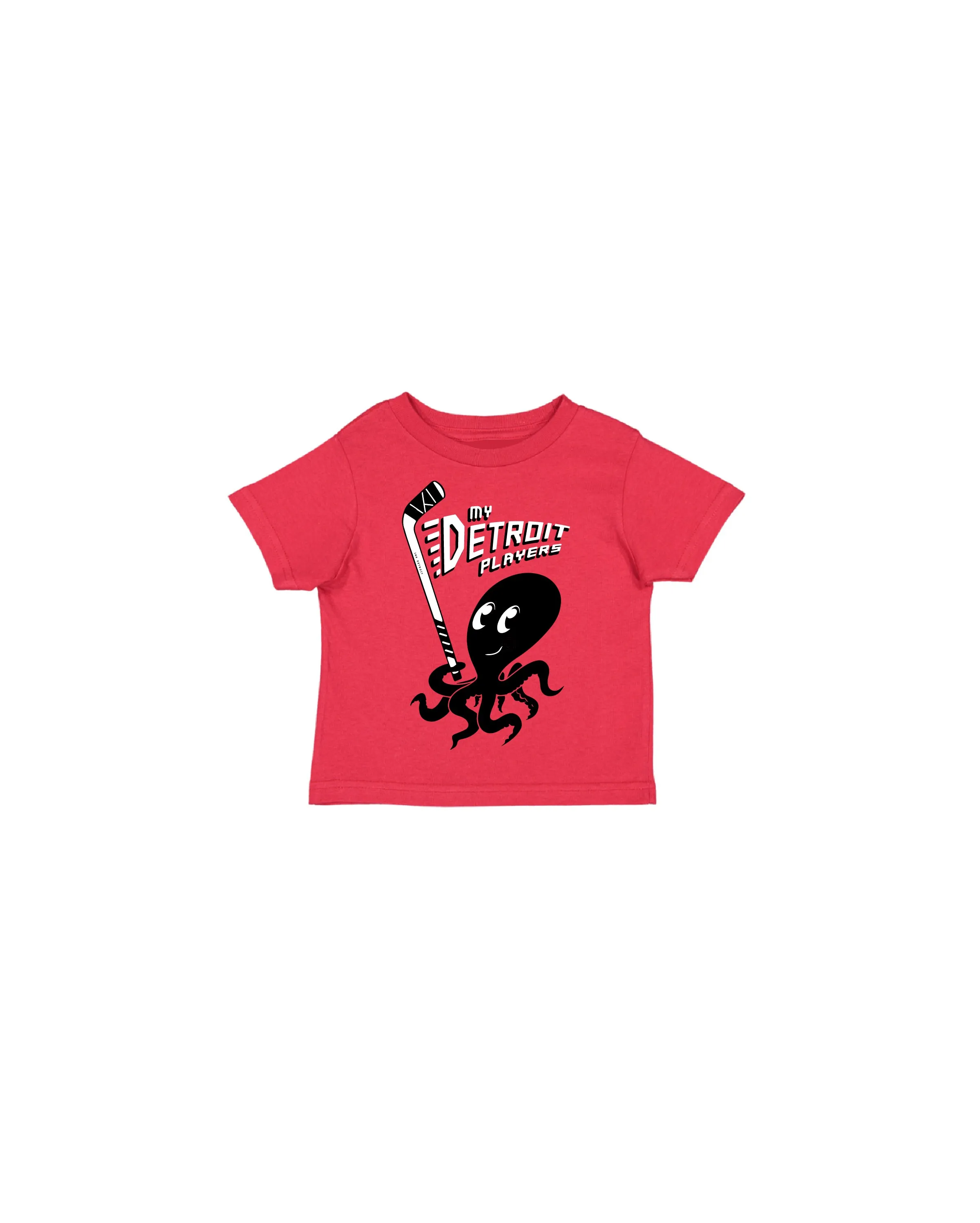 Ink Detroit - My Detroit Players Octopus Toddler T-Shirt - Red