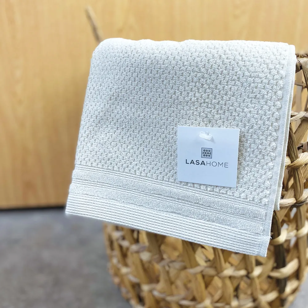 Ivory Cotton Waffle Texture Towels