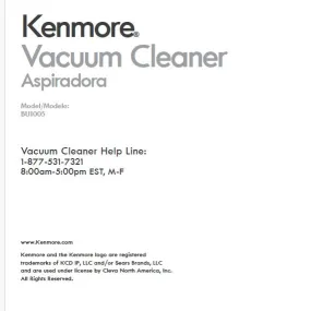 Kenmore Air Purifier User Manual Model-BU1005