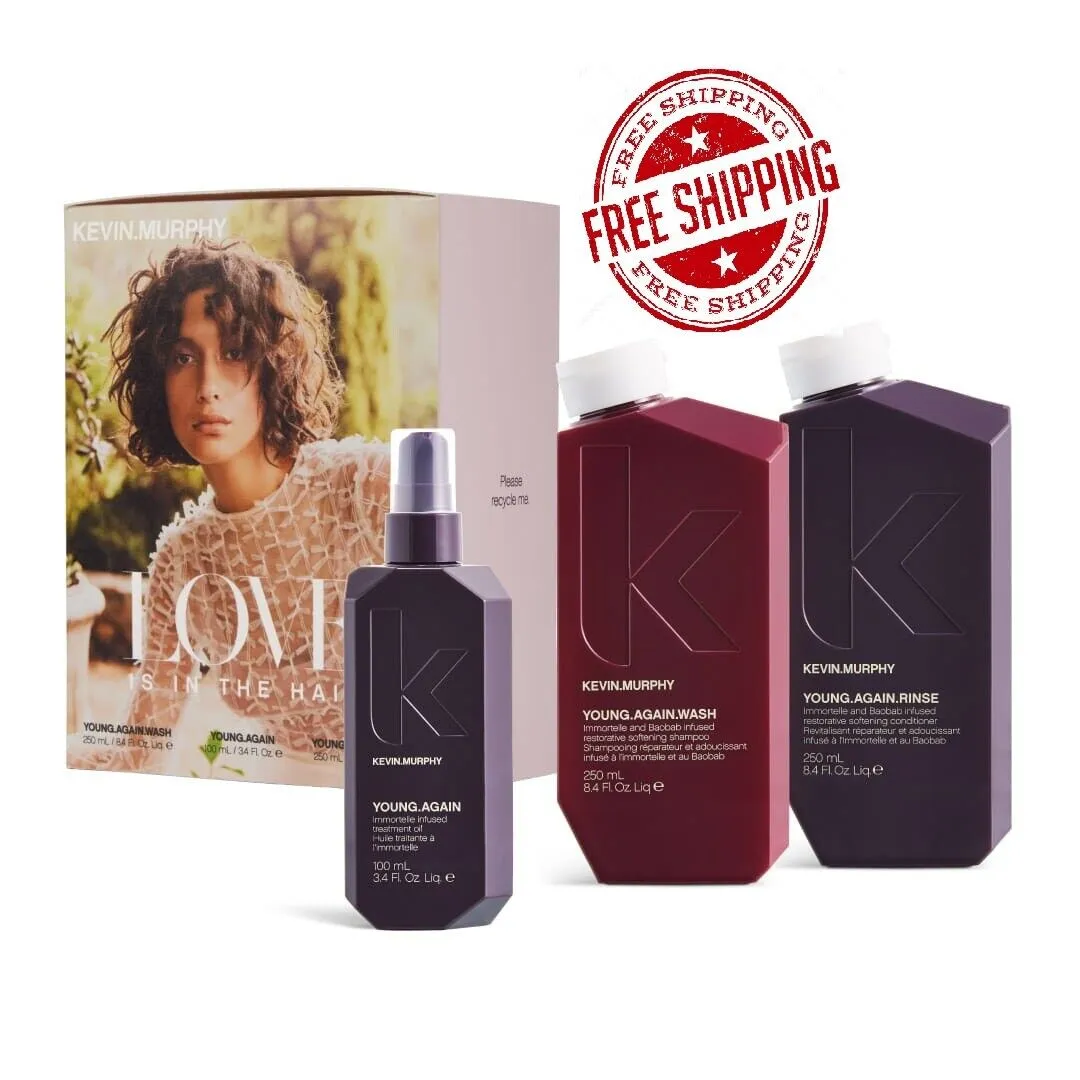 Kevin Murphy Young Again Wash, Rinse 8.5 oz & Oil 3.4 oz Love is in the hair SET