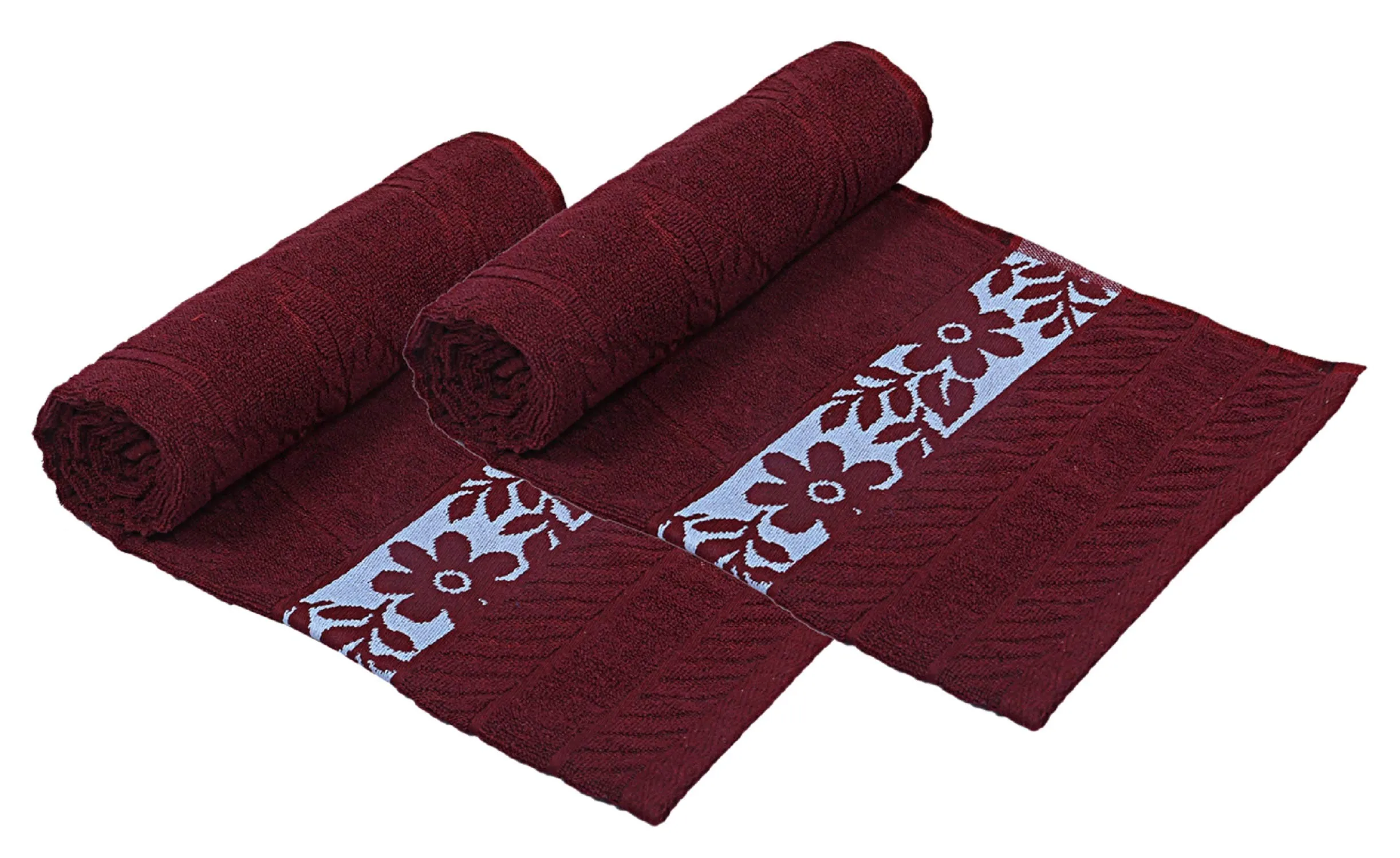 Kuber Industries 100% Cotton 2 Pieces Bath Towel 27" x54” (Maroon) -CTKTC8925