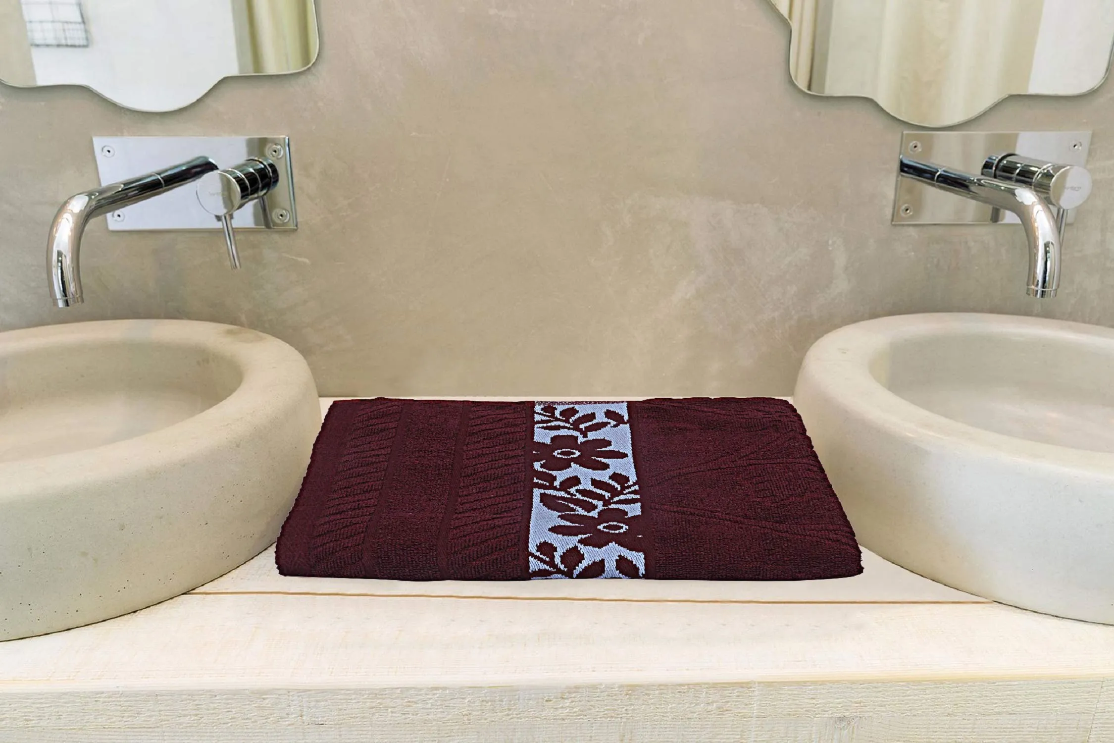 Kuber Industries 100% Cotton 2 Pieces Bath Towel 27" x54” (Maroon) -CTKTC8925