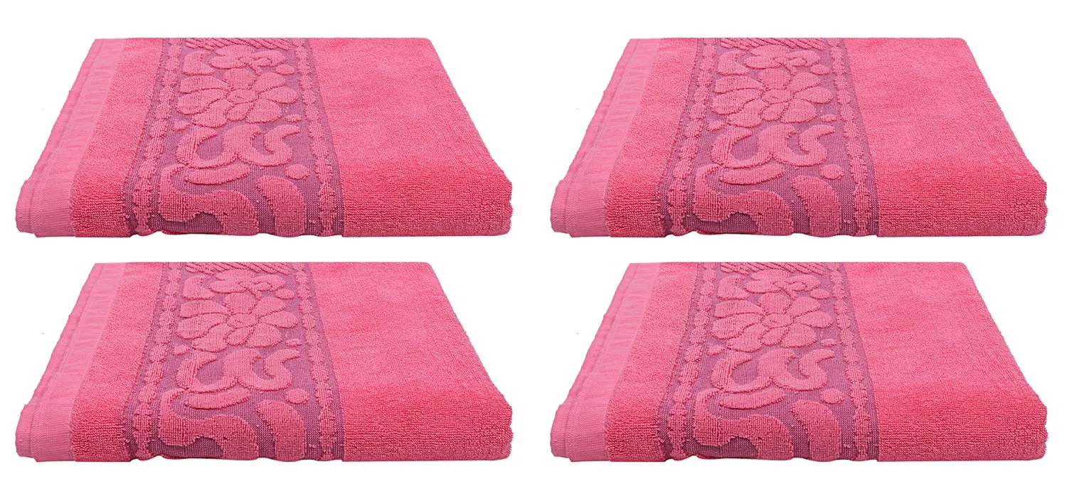 Kuber Industries 100% Cotton 4 Pieces Full Size Bath Towel 30"x60" (Pink)-CTKTC29903