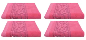 Kuber Industries 100% Cotton 4 Pieces Full Size Bath Towel 30"x60" (Pink)-CTKTC29903