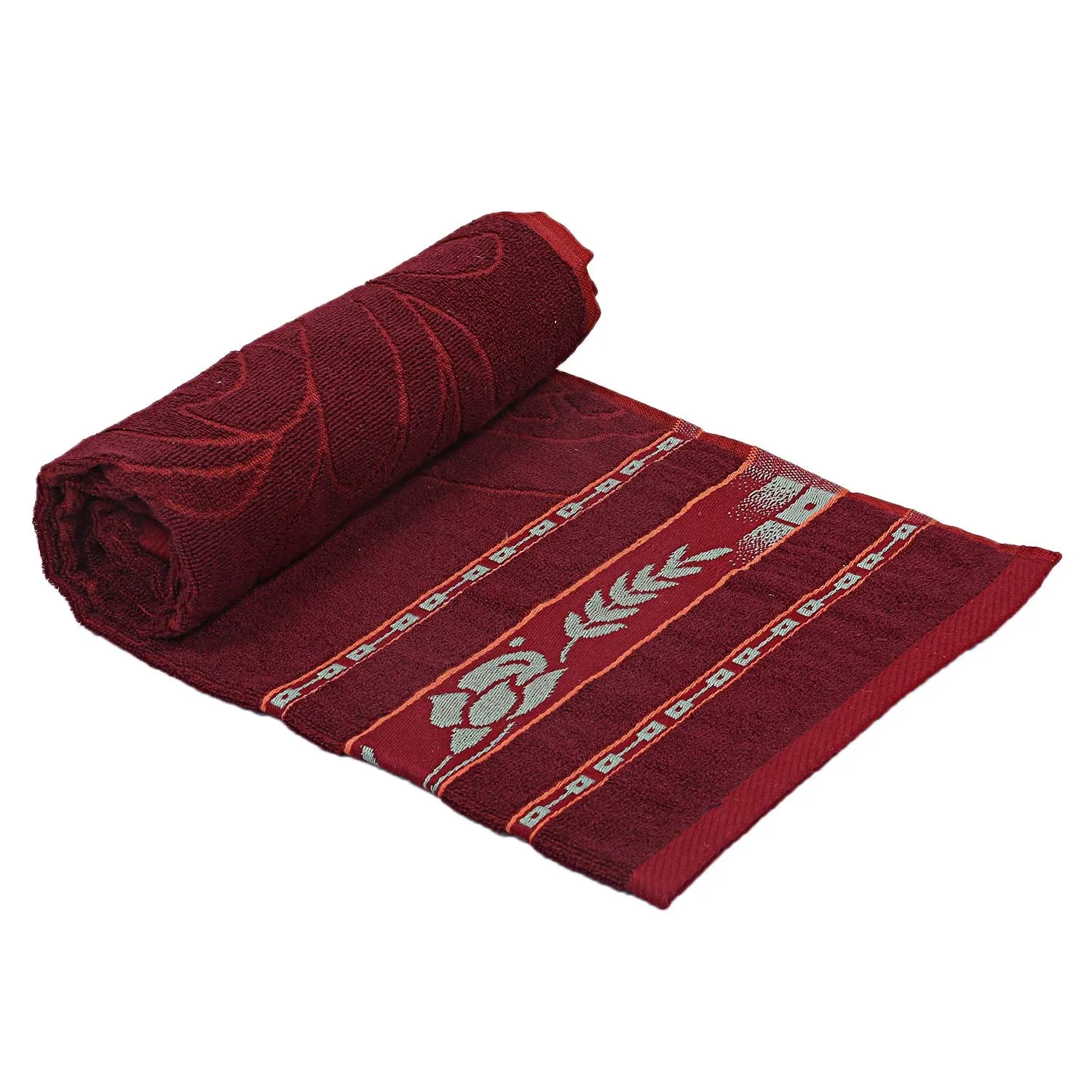 Kuber Industries Cotton Bath Towel 400 GSM (2 Pieces, Maroon)