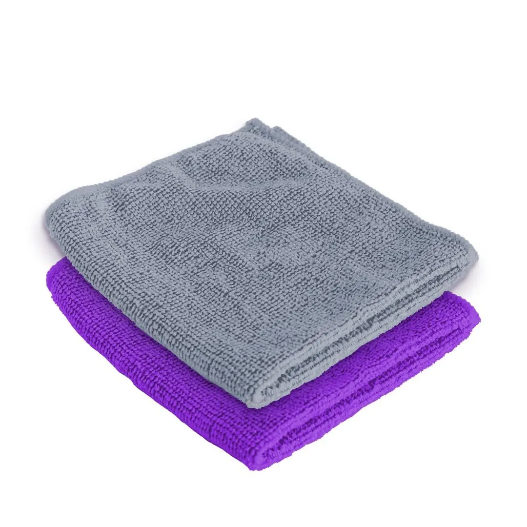 Kuber Industries Face Towel | Microfiber Hand Towel | Antibacterial Face Towel | Hair & Face Towel for Man | 400 GSM Towel | SHXS40602 | SHXS40601 | Pack of 2 | Purple & Gray