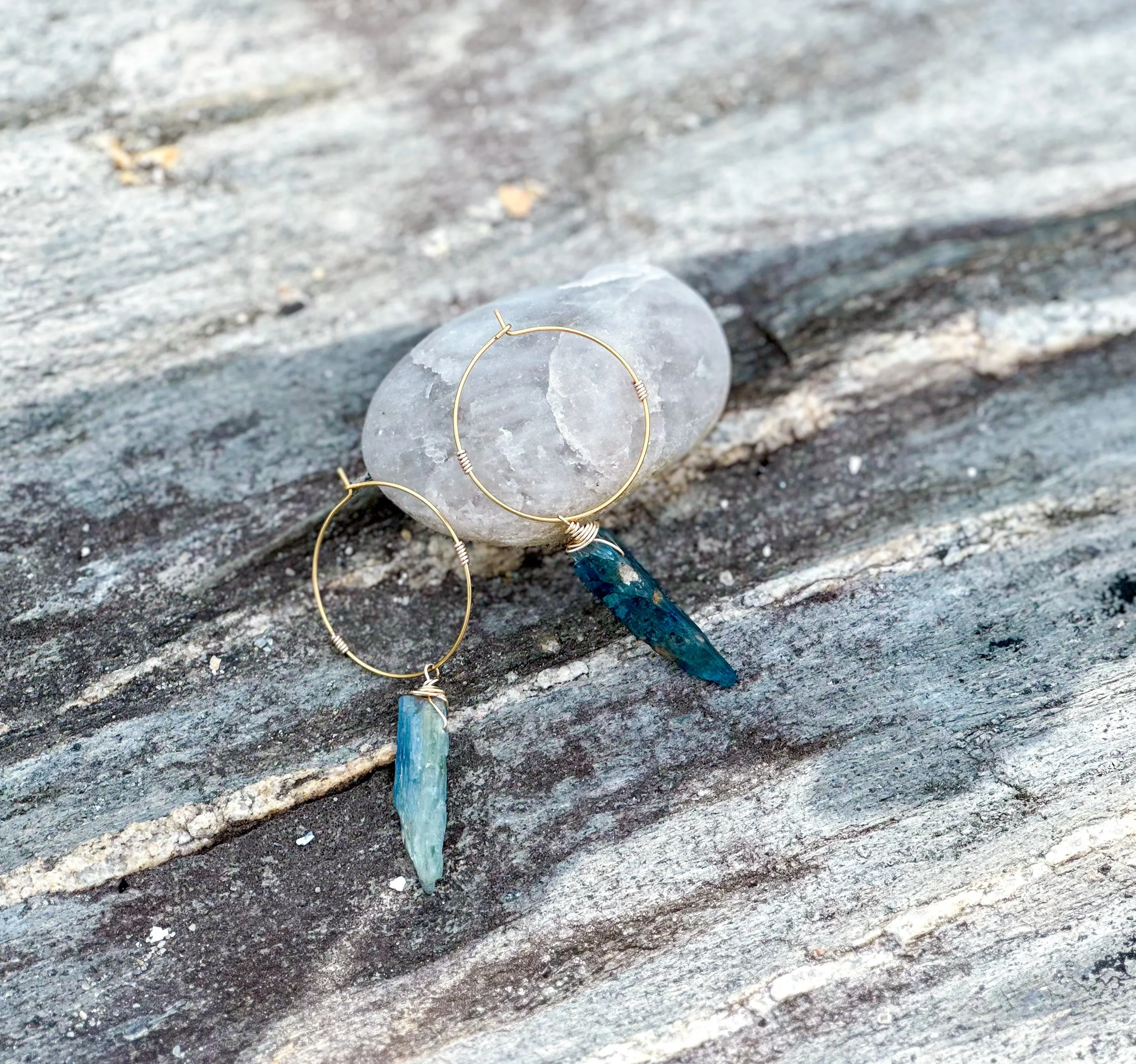 Kyanite Point Hoop Earring