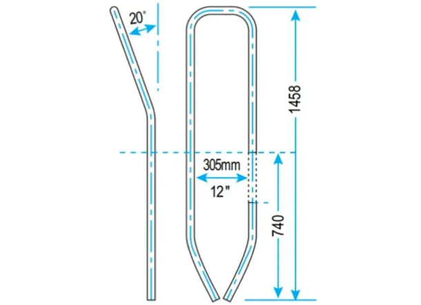 Lewmar Enguard Guardrail Kickback Support - Extended - Starboard