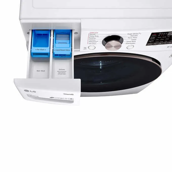 LG 4.5 cu. ft. Front Load Washer with TurboWash 360° and 7.4 cu. ft. GAS Dryer with TurboSteam and Built-In Intelligence