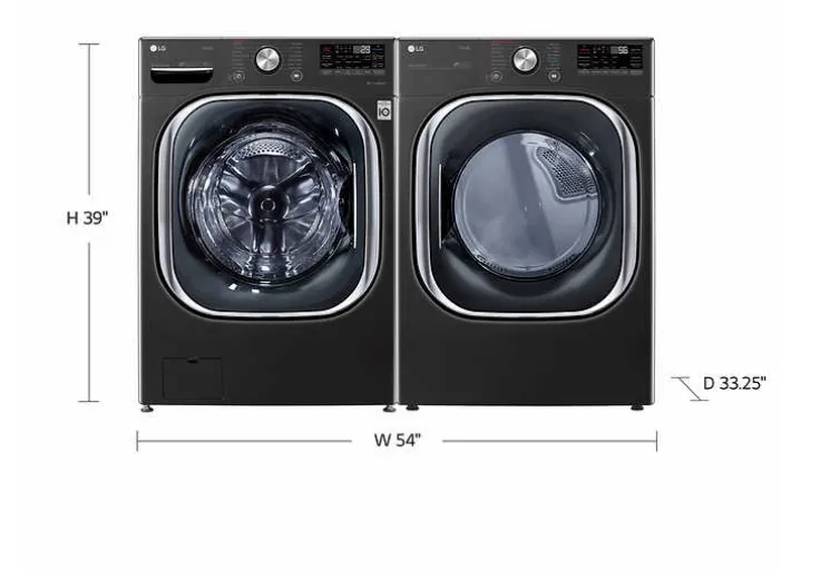 LG 5.0 cu. ft. Front Load Washer with TurboWash 360° and 7.4 cu. ft. GAS Dryer with Built-In Intelligence