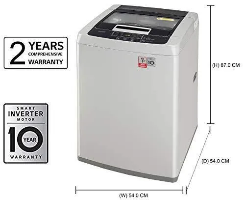 LG 6.5 Kg Inverter Fully-Automatic Top Loading Washing Machine (T7585NDDLGA, Middle Free Silver)