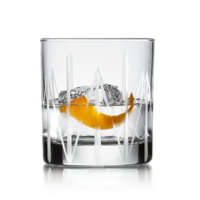 Libbey Cut Cocktails Structure Rocks Glasses, 11 ounce, Set of 4