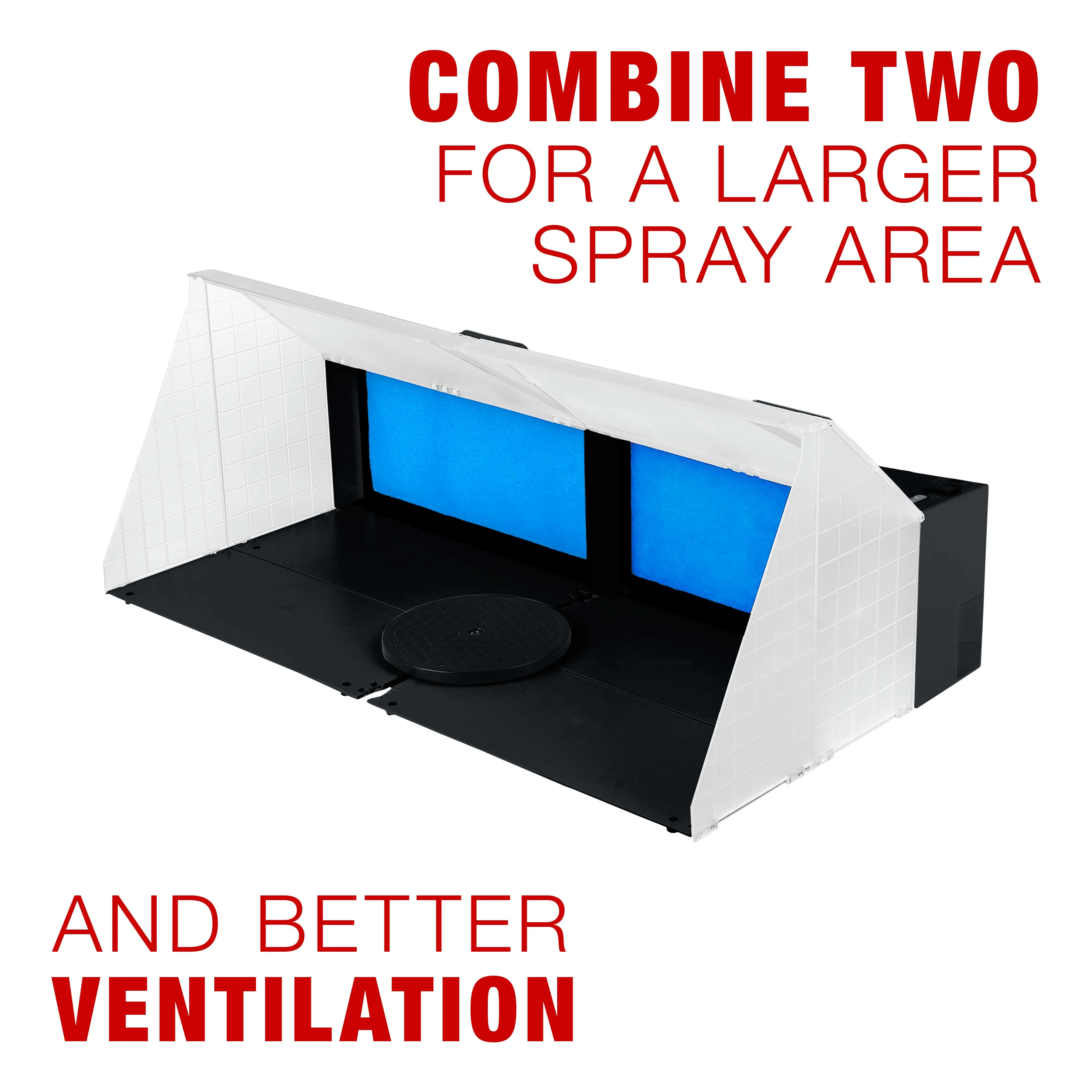 Lighted Airbrush Hobby Spray Booth with LED Lighting - Portable, Lightweight with 25W Fan, 16.5"x19"x13.5" Work Area, Turntable, 6' Exhaust Hose - Ideal for Airbrush, Art & Crafts