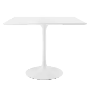 Lippa 36" Square Wood Top Dining Table White EEI-1124-WHI