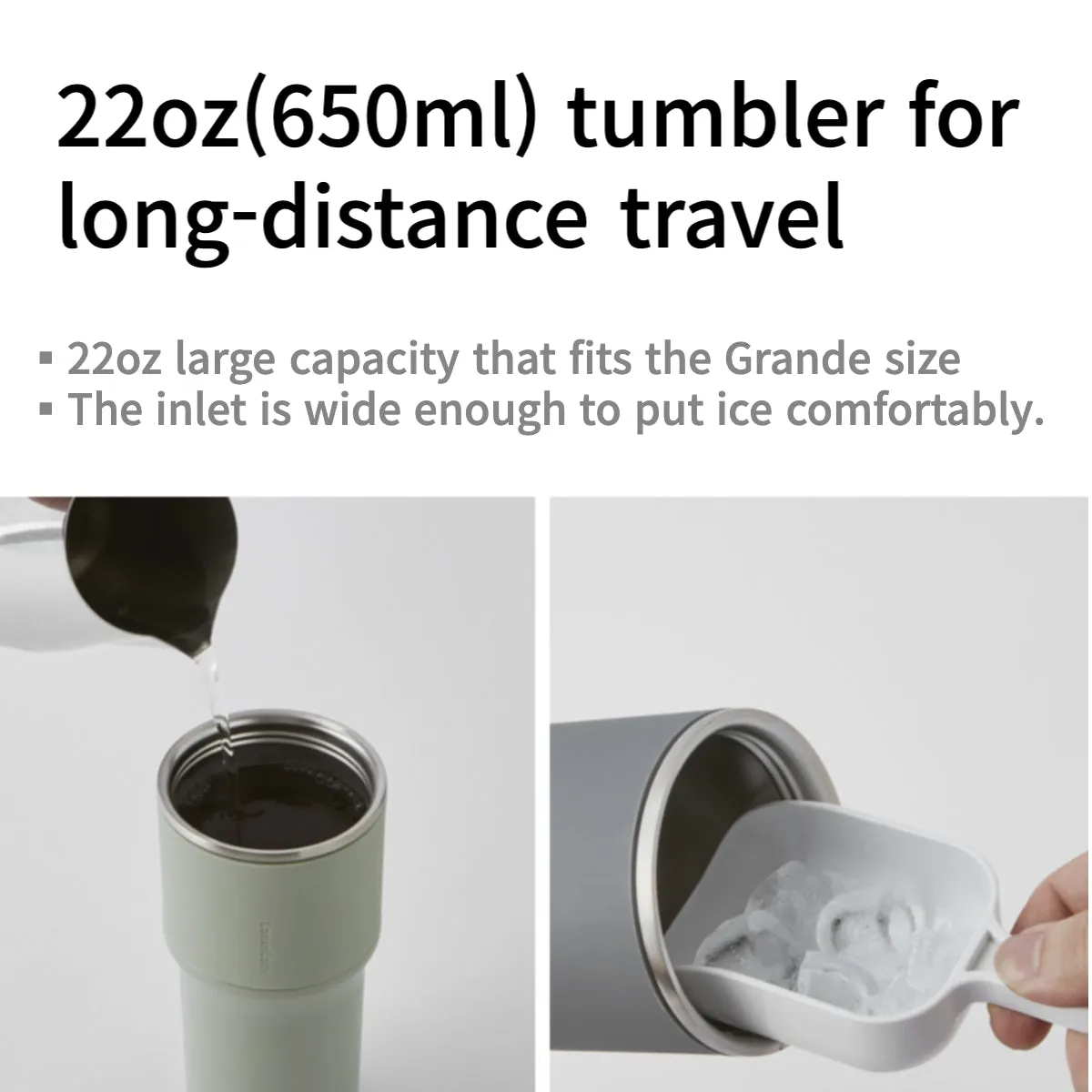 LocknLock Metro Drive Tumbler 22oz(650ml) Coffee Tea Thermal Thermos for Student Office Camping Travel