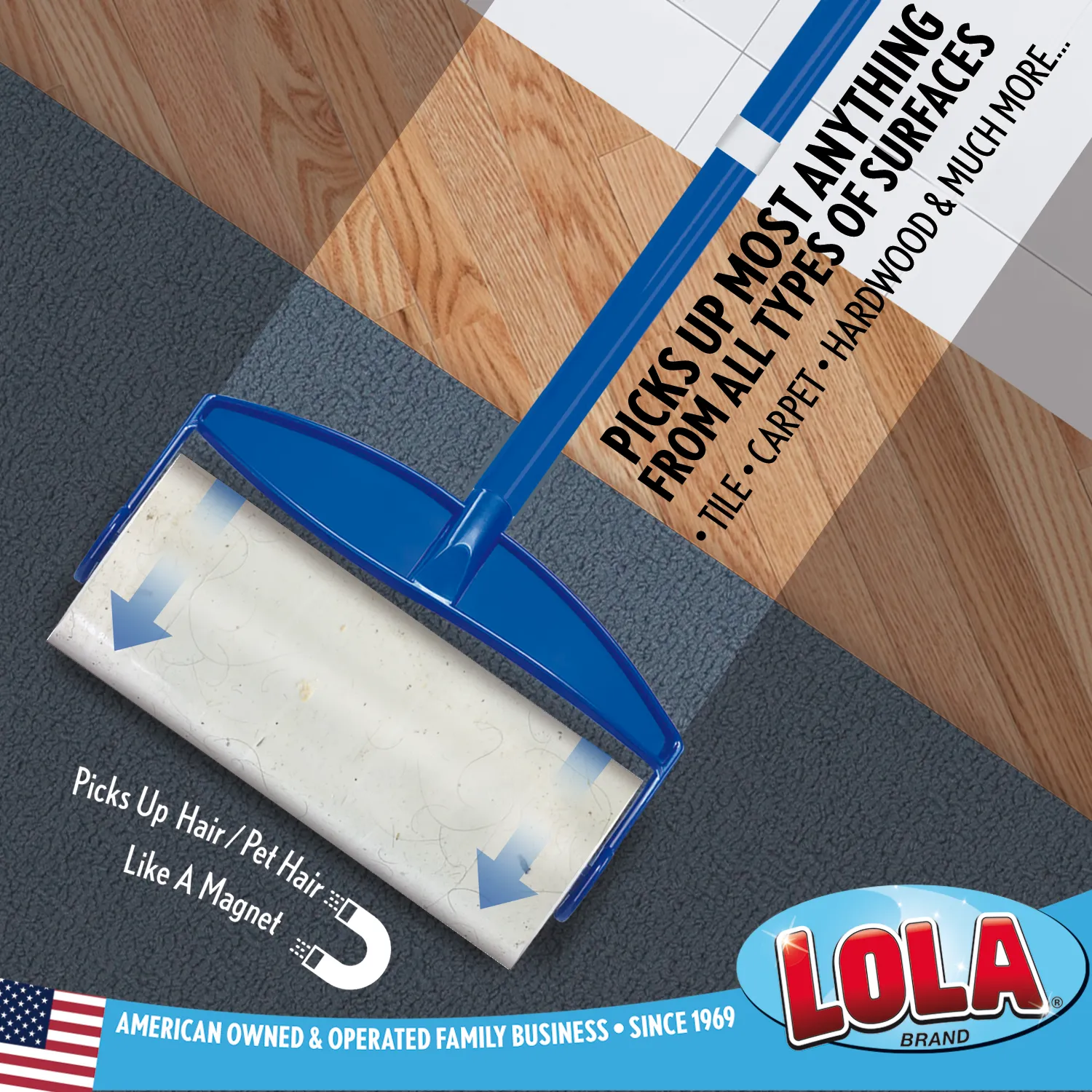 Lola Rola Sticky Mop w/ 4 piece handle