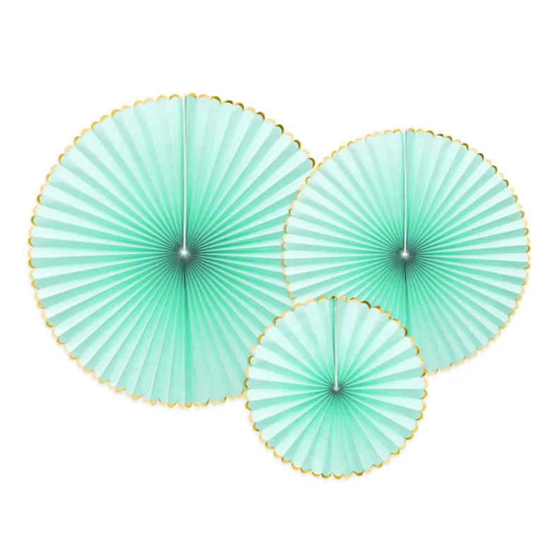 Luxe Fan Rosettes - Mint