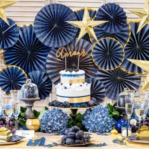 Luxe Fan Rosettes - Navy