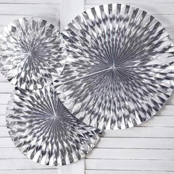 Luxe Fan Rosettes - Silver