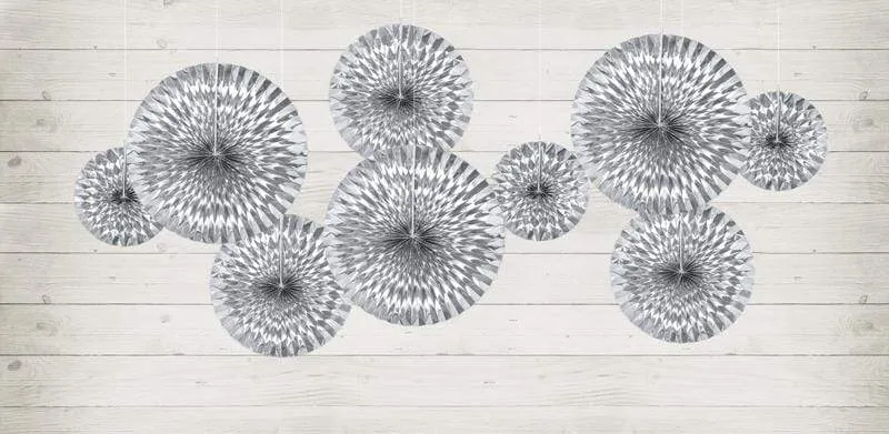 Luxe Fan Rosettes - Silver