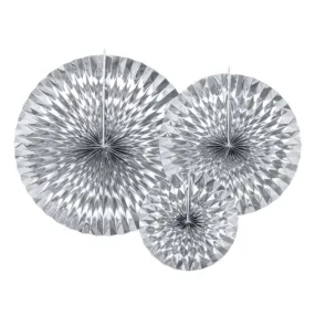 Luxe Fan Rosettes - Silver