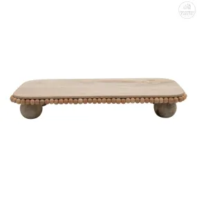 Mango Wood Beaded Pedestal Tray