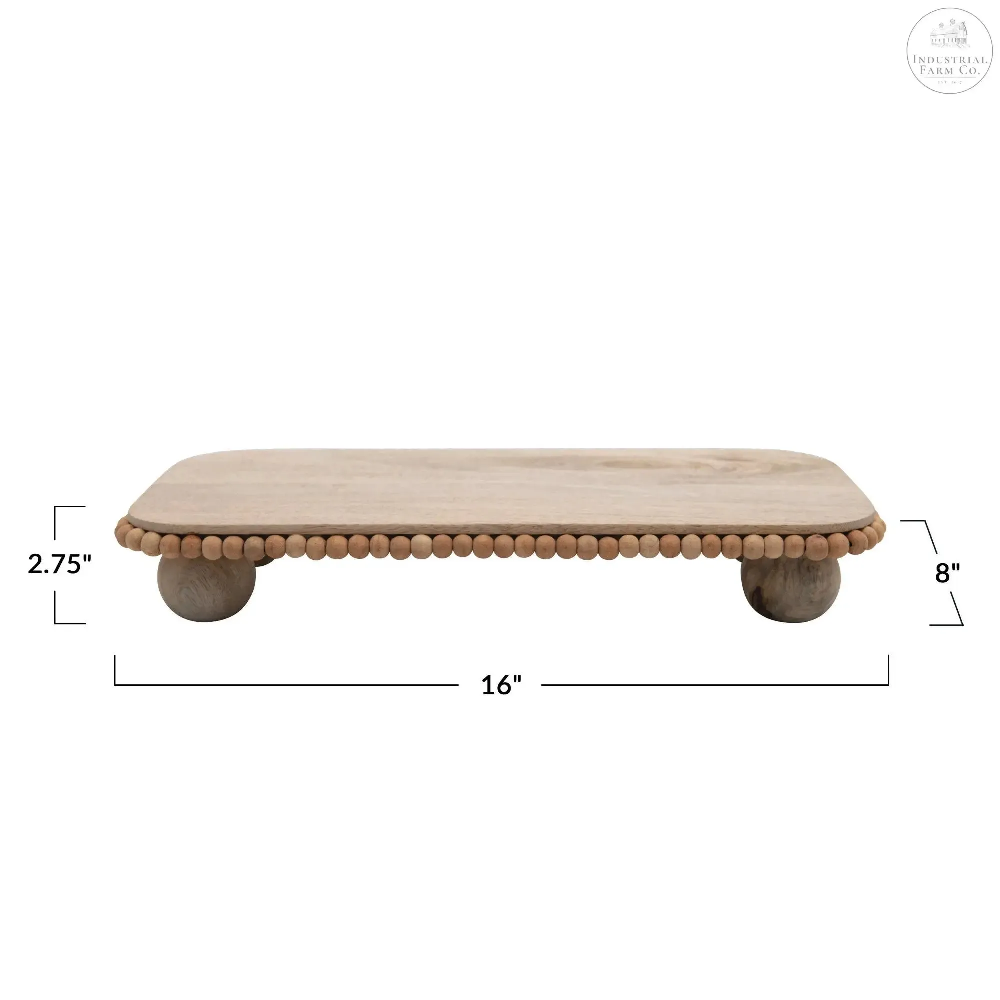 Mango Wood Beaded Pedestal Tray