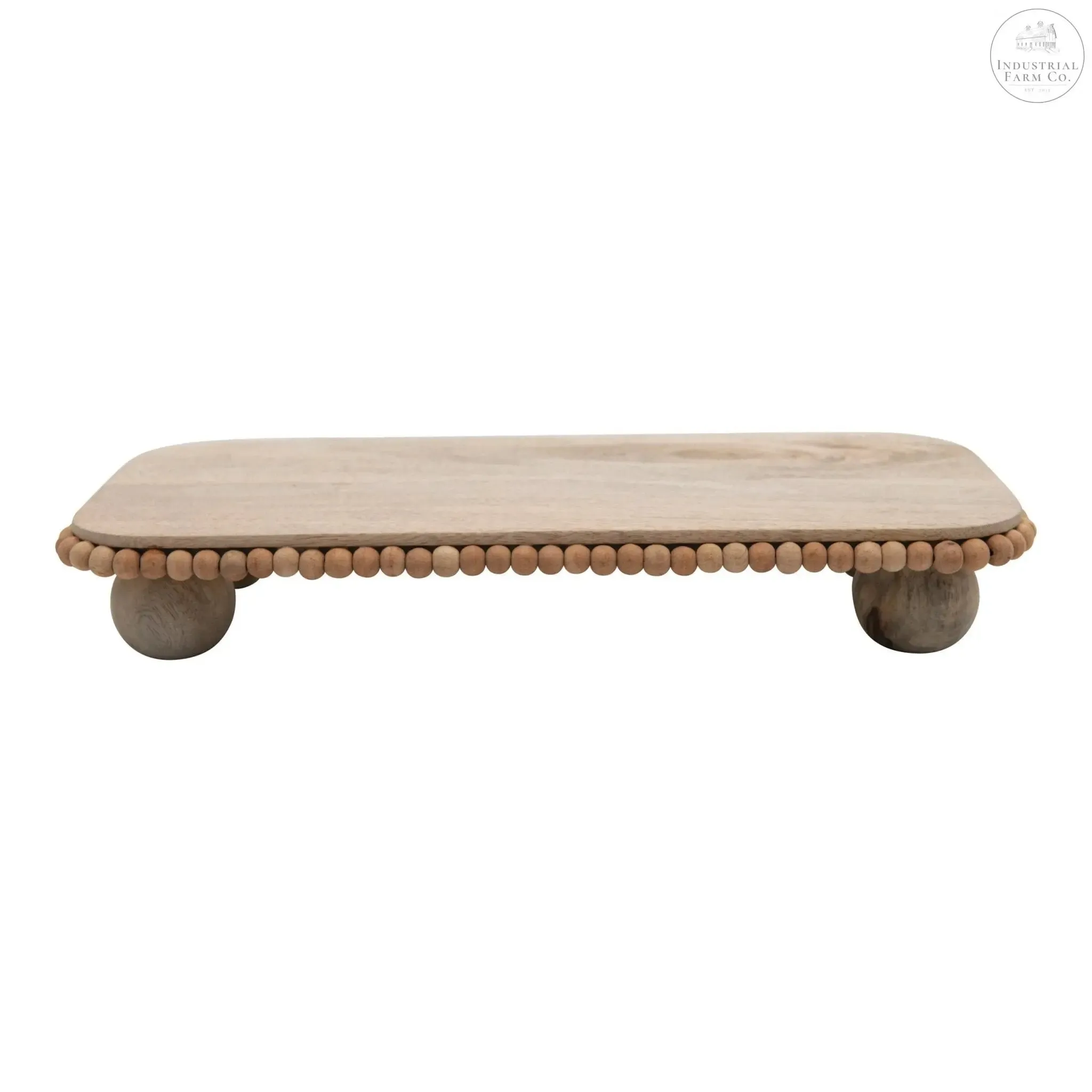 Mango Wood Beaded Pedestal Tray