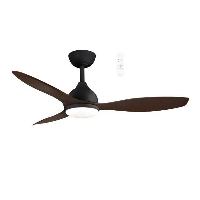 Martec Elite DC 1220mm Ceiling Fan with LED Light Matt Black/Walnut