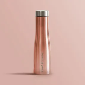 Metal Bottle with Name for Cafes Restaurant Home Office-Rose Gold 750ml