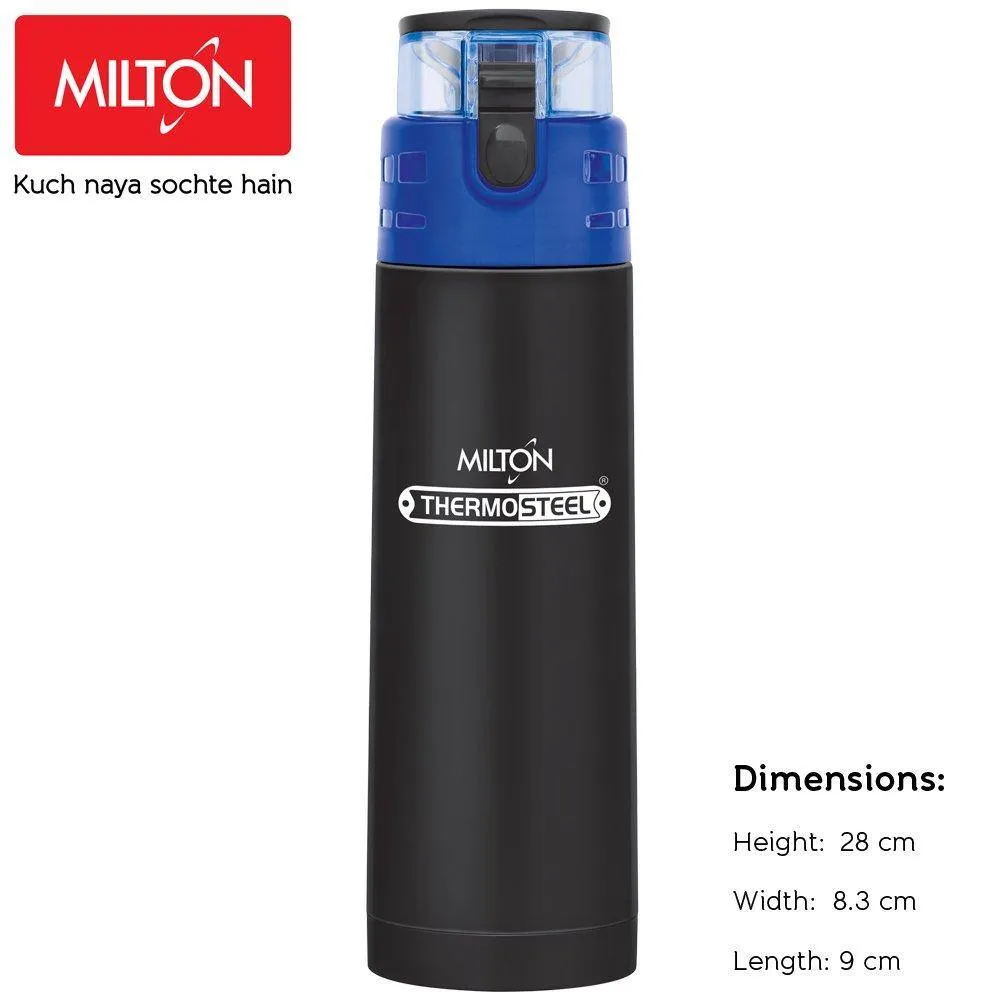 Milton Atlantis-900 Thermosteel Water  Bottle,900 ml,Black