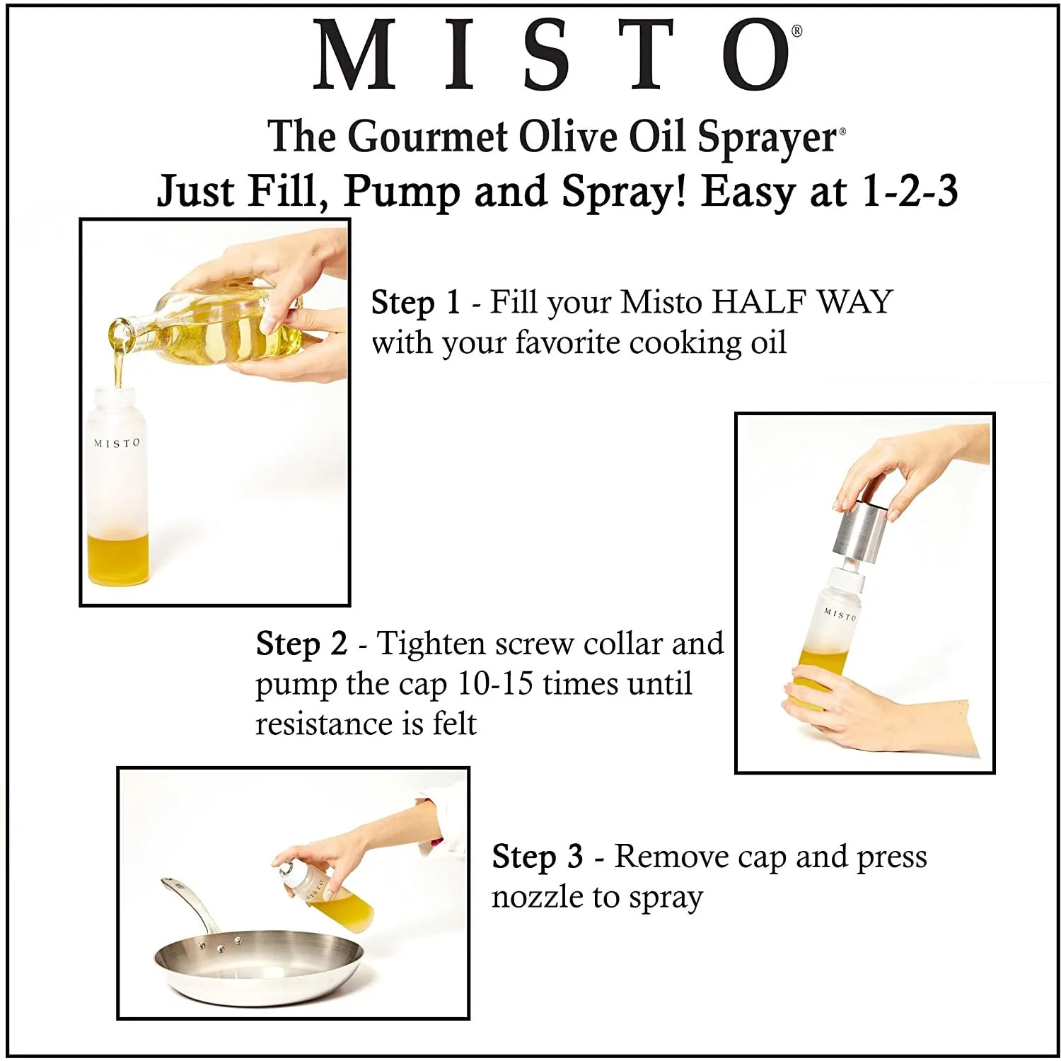 Misto Oil Spray Bottle, Glass