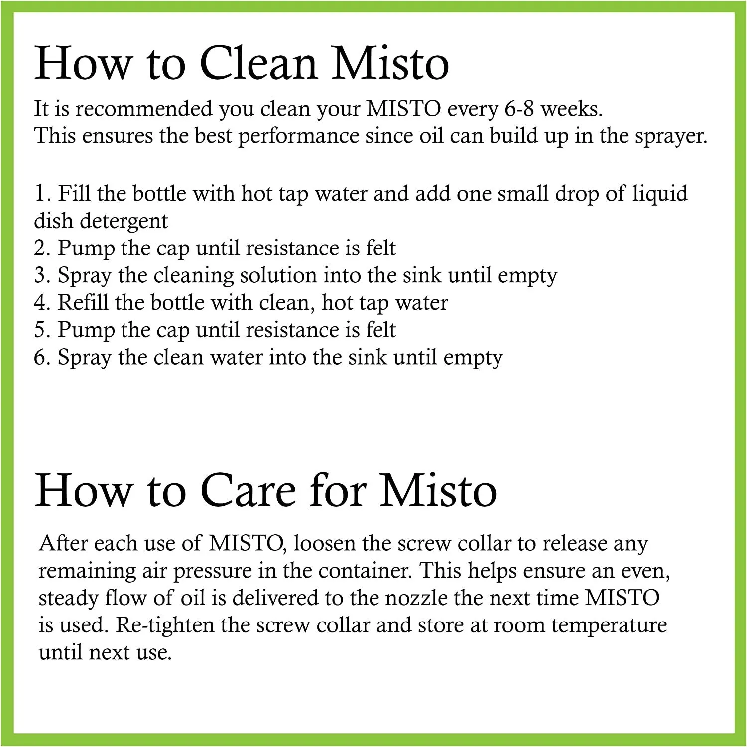 Misto Oil Spray Bottle, Glass