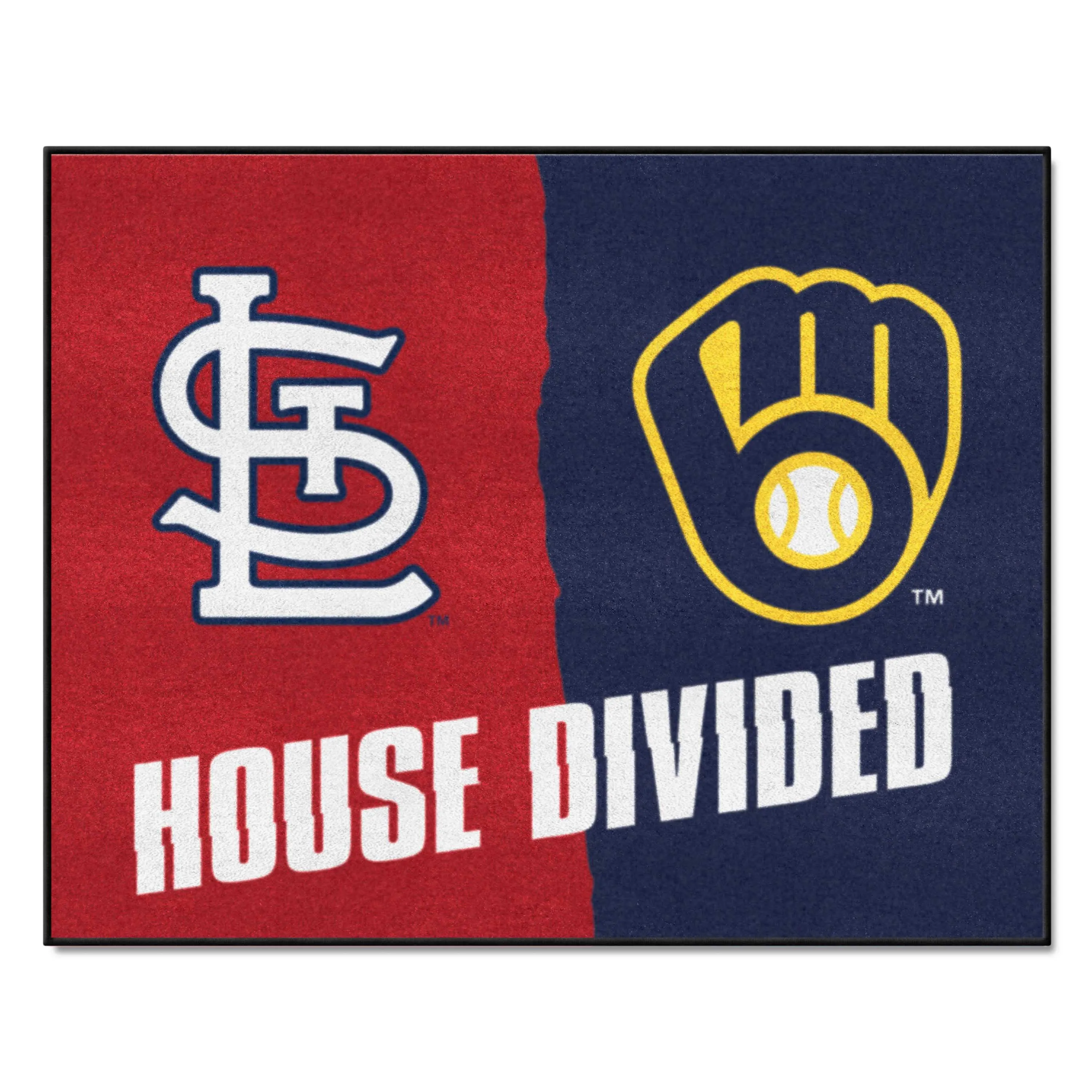 MLB House Divided - Cardinals / Brewers House Divided Rug - 34 in. x 42.5 in.